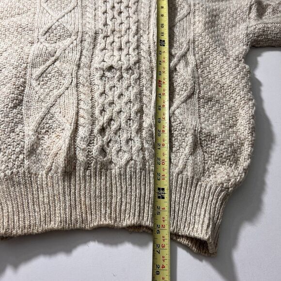 Ll Bean Vintage Sweater Women’s XL Wool Cable Knit Fisherman Chunky Pullover - Picture 8 of 8